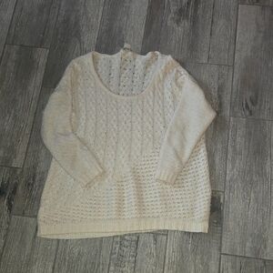 Lucky Brand Women's Cream Scoop Neck Sweater